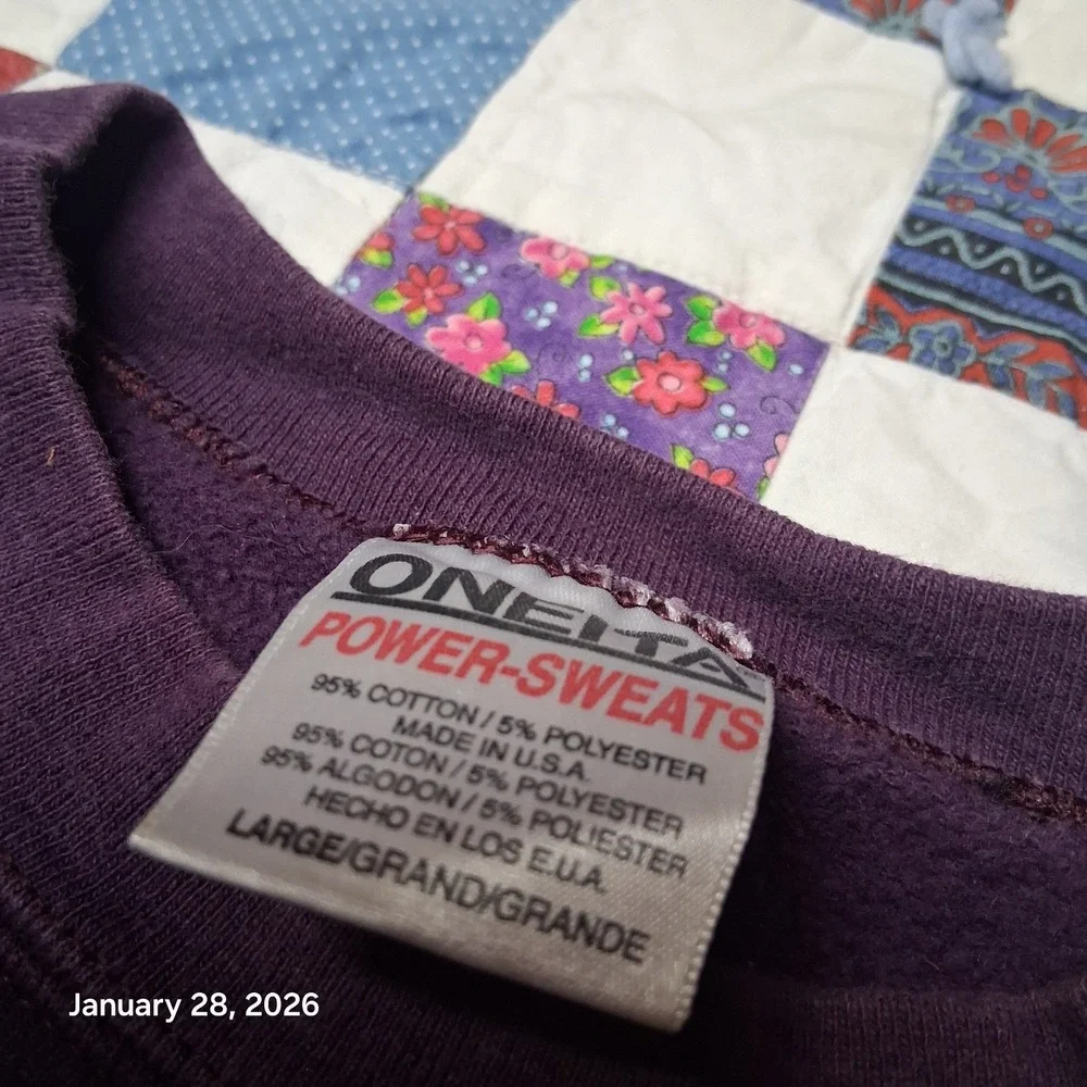 Vintage Colorado Purple Embroidered Crew Neck Sweatshirt Size‎ Large